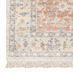 HomeRoots 509461 10 x 13 ft. Orange & Blue Oriental Hand Loomed Stain Resistant Rectangle Area Rug with Fringe