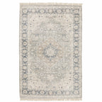 HomeRoots 509472 8 x 10 ft. Beige & Gray Oriental Hand Loomed Stain Resistant Rectangle Area Rug with Fringe