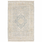 HomeRoots 509480 8 x 10 ft. Gray & Beige Oriental Hand Loomed Stain Resistant Rectangle Area Rug with Fringe