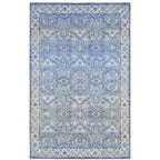 HomeRoots 509528 9 x 12 ft. Blue & Gray Oriental Power Loom Stain Resistant Rectangle Area Rug