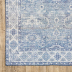 HomeRoots 509528 9 x 12 ft. Blue & Gray Oriental Power Loom Stain Resistant Rectangle Area Rug