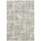 HomeRoots 509882 6 x 9 ft. Gray & Ivory Abstract Shag Power Loom Stain Resistant Rectangle Area Rug