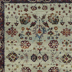 HomeRoots 509967 9 x 12 ft. Stone & Red Oriental Power Loom Stain Resistant Rectangle Area Rug
