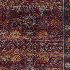 HomeRoots 509978 10 x 13 ft. Red Purple Gold & Gray Oriental Power Loom Stain Resistant Rectangle Area Rug