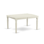 East West Furniture DOGR9-LWH-W 9 Piece Kitchen Table Set Includes a Rectangle Dining Table with Butterfly Leaf and 8 Dining Room Chairs, 42x78 Inch, Linen White