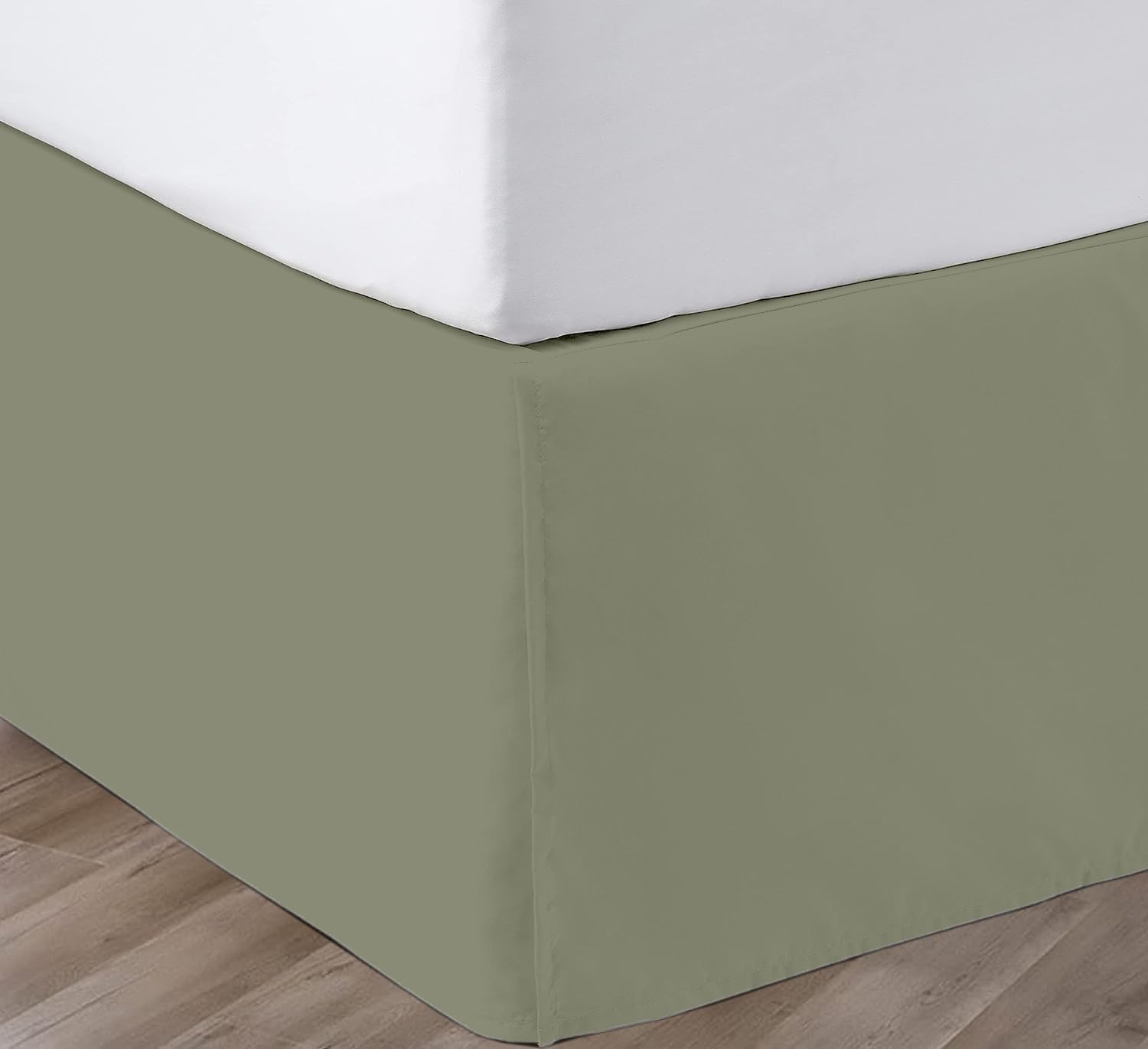 Sgi Bedding 21' Inch Drop Bed Skirt Twin Size With Platform To Stay In Place Elegant Pleated Design With Split Corners Wrinkle