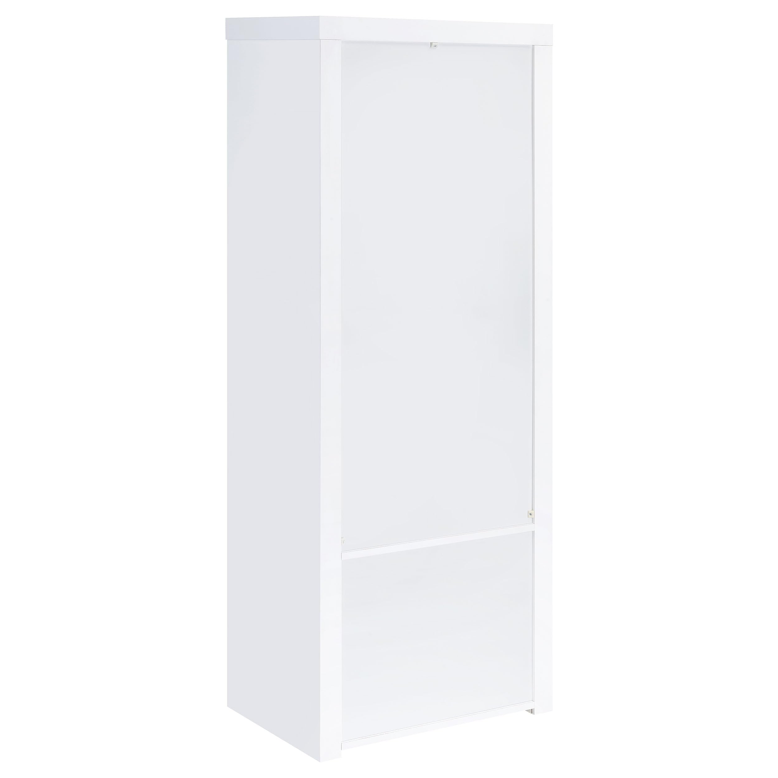 Coaster Home Furnishings Jude 3-Shelf Media Tower with Storage Cabinet White High Gloss