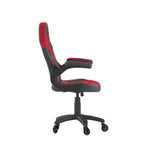 Flash Furniture X10 Gaming Chair Racing Office Computer Pc Adjustable Chair With Flip-Up Arms And Transparent Roller Wheels, Red/Black Leathersoft