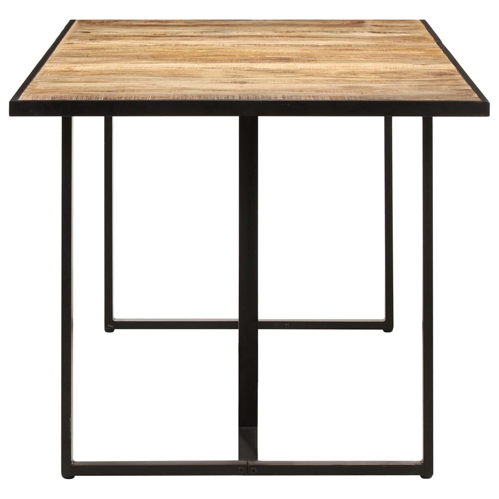 vidaXL Industrial Dining Table 63&quot; - Solid Mango Wood Construction, Powder-Coated Iron Legs, Unique Wood Grains, Stable and Durable, Perfect for Dining Room or Kitchen