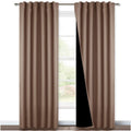 Nicetown Complete Blackout Shades With Rod Pocket/Back Tab For Large Window, 100% Blackout Window Curtain Panels With Black Line
