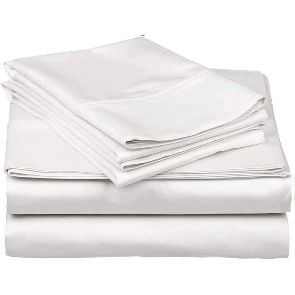 600 Thread Count 100% Long Staple Soft Cotton, 4 Piece Sheets Set California King Sheet Sets Cooling ,Smooth & Soft Sateen Weave