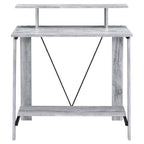 Acme Nypho Wooden 2 Shelves Writing Desk in Antique White and Black