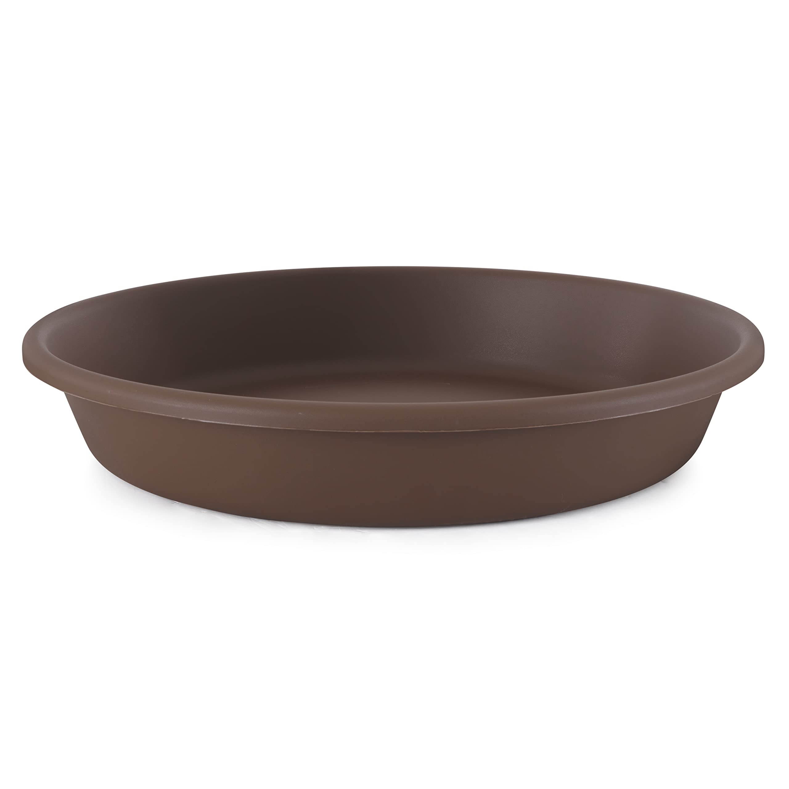 The Hc Companies 16 Inch Round Plastic Classic Plant Saucer - Indoor Outdoor Plant Trays For Pots - 16'X16'X3' Chocolate
