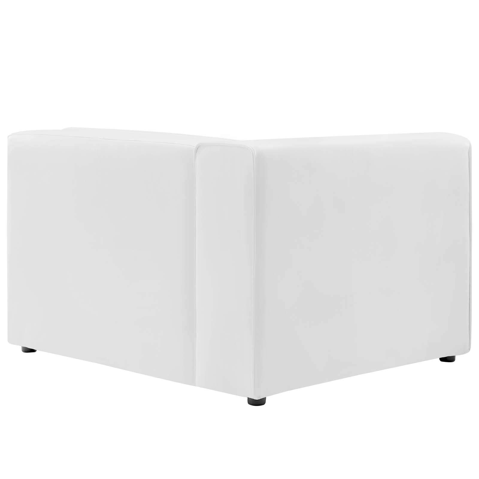Modway Mingle Vegan Leather Sectional Sofa Left-Arm Chair in White
