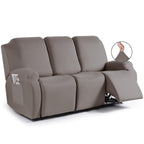 TAOCOCO Stretch Recliner Sofa Covers 3 Pieces Couch Covers for 3 Seat Reclining Sofa, Soft Polyester Fabric Washable Furniture P