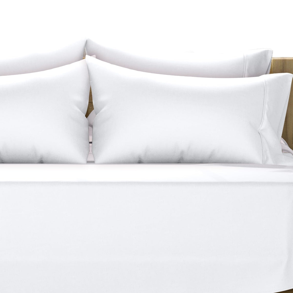 Texas Linen Co. 100% Egyptian Cotton King White Sheet Set - 1000 Thread Count 6 Piece Cotton Sheets For King Size Bed (4 Pillowc