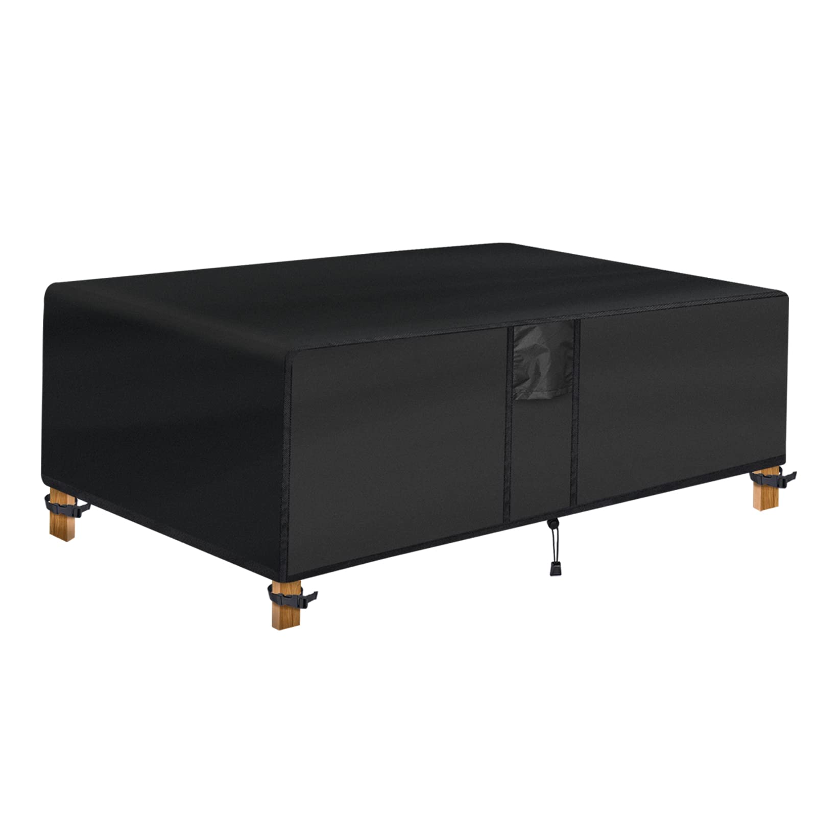 Superhold Outdoor Coffee Table Cover - Waterproof Rectangular Patio Coffee Table Cover (48L X 26W X 18H Inches, Black) Outdoor S