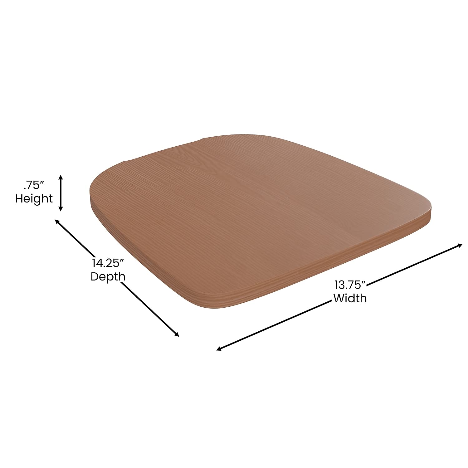 Flash Furniture Perry Indoor/Outdoor Commercial Stackable Chair with Polystyrene Seat - Yellow Metal Frame - Teak Poly Resin Seat - Rounded Seat Edges for Comfort