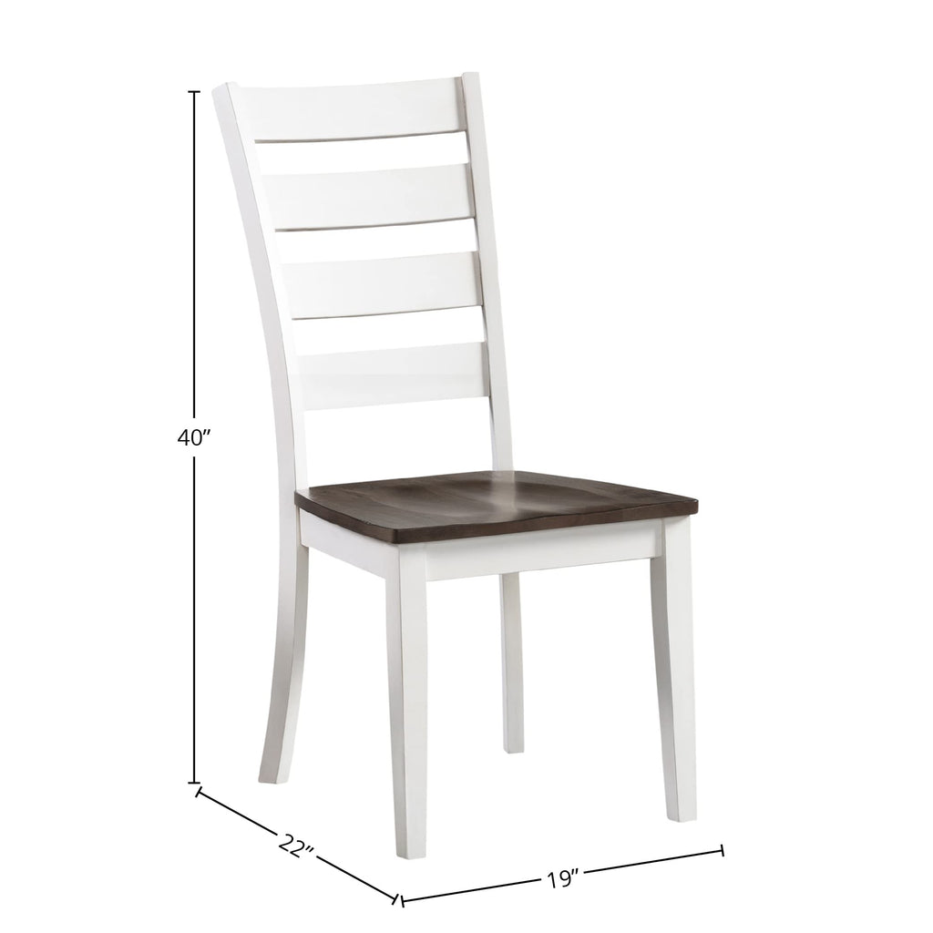 Intercon Kona Ladder Back Side Wood, Set of 2, Gray and White Dining Chair