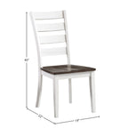 Intercon Kona Ladder Back Side Wood, Set of 2, Gray and White Dining Chair