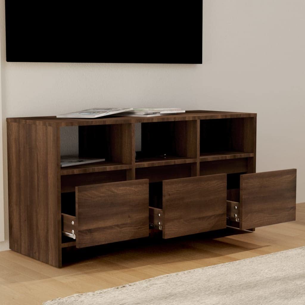 vidaXL TV Cabinet Brown Oak 40.2&quot;x14.8&quot;x20.7&quot; Engineered Wood