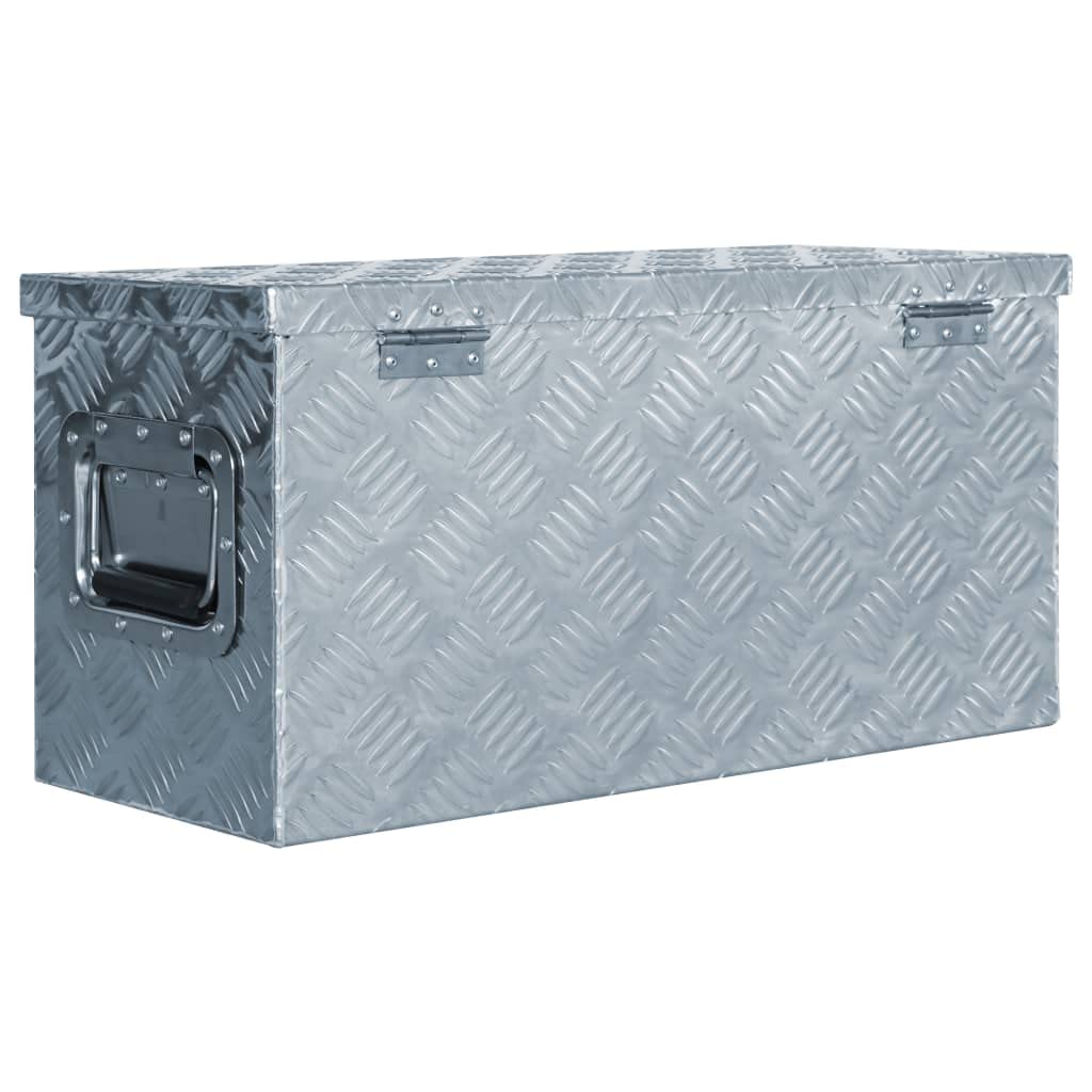 Vidaxl 142936 Aluminium Box 61.5 X 26.5 X 30 Cm Aluminium Tool Box Transport Box Silver