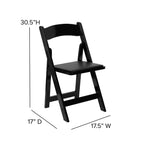 Flash Furniture 4 Pack Hercules Series Black Wood Folding Chair With Vinyl Padded Seat