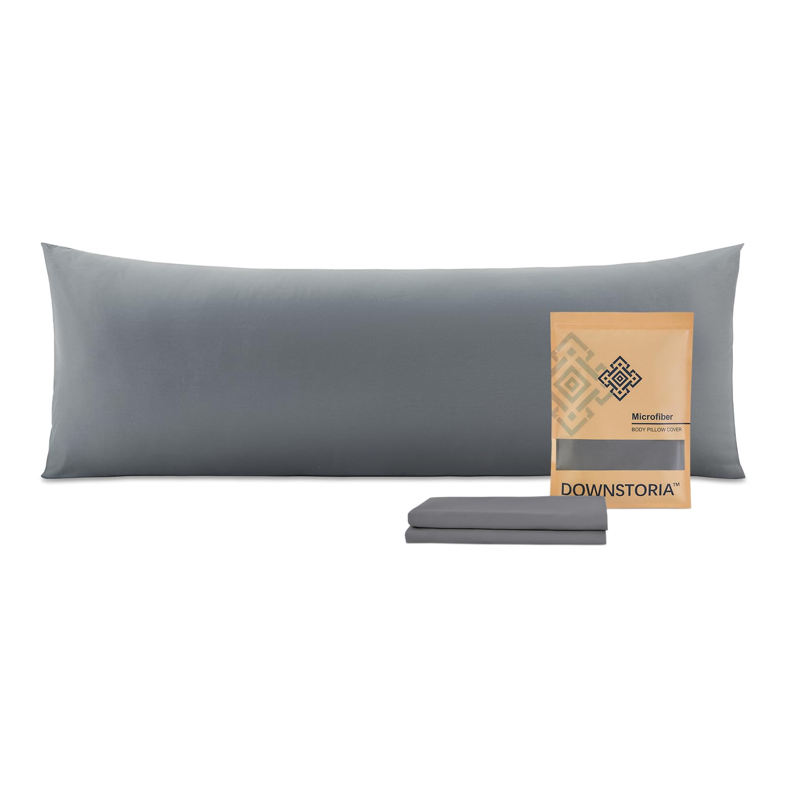Body Pillow Cover, Ultra Soft Microfiber Long Pillowcase, Envelope Closure Large Pillow Cases 20X54 Inch (Dark Gray)