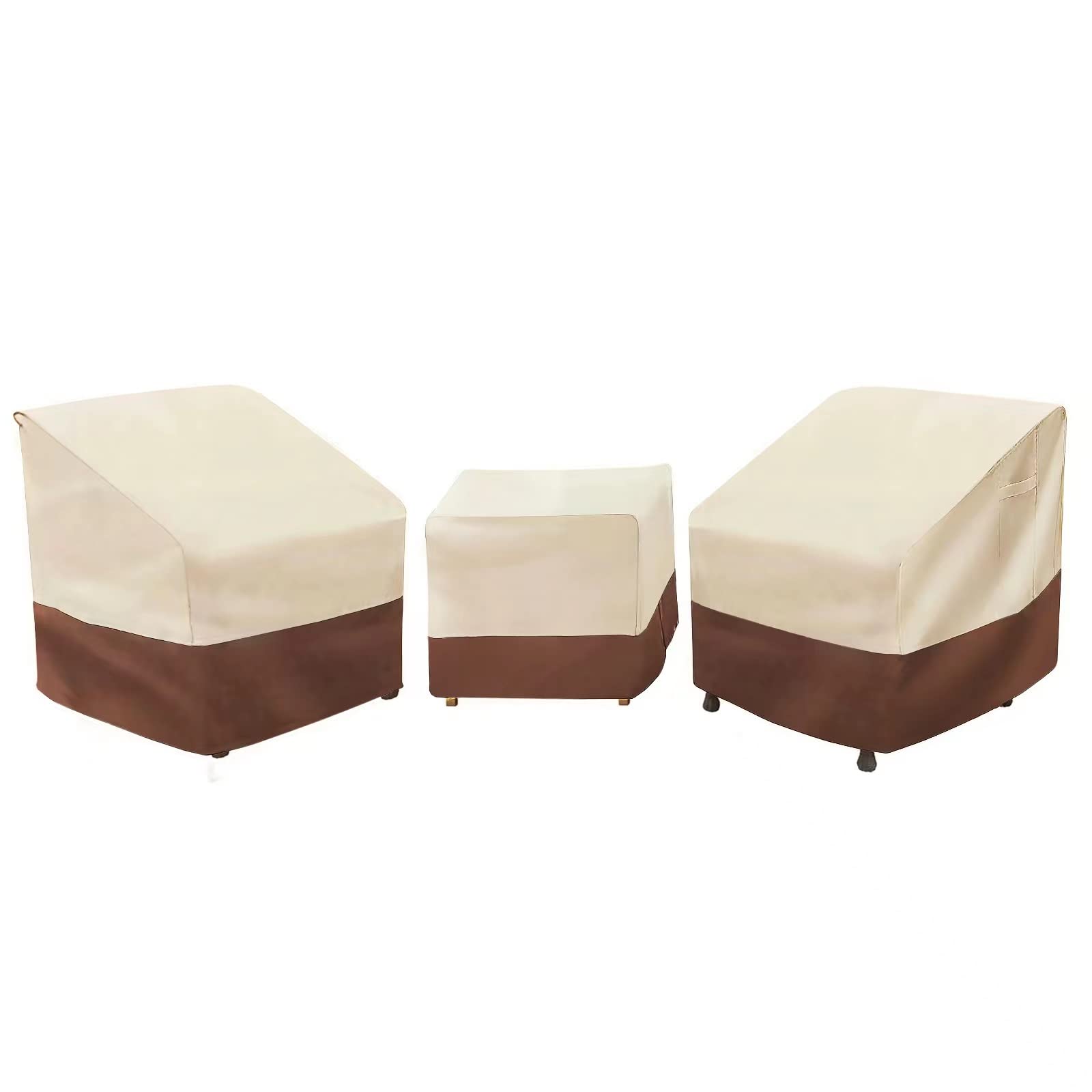 Loriano Patio Furniture Covers Set, 3 Piece Outdoor Furniture Cover Waterproof, 600D Heavy Duty Lawn Furniture Covers Set