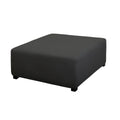 Purefit Super Stretch Form Fit Square Ottoman Cover Rectangle - Ottoman Slipcovers For Foot Stool & Folding Storage Furniture For Living Room With Nonslip Elastic Bottom (Medium-Xl, Dark Gray)
