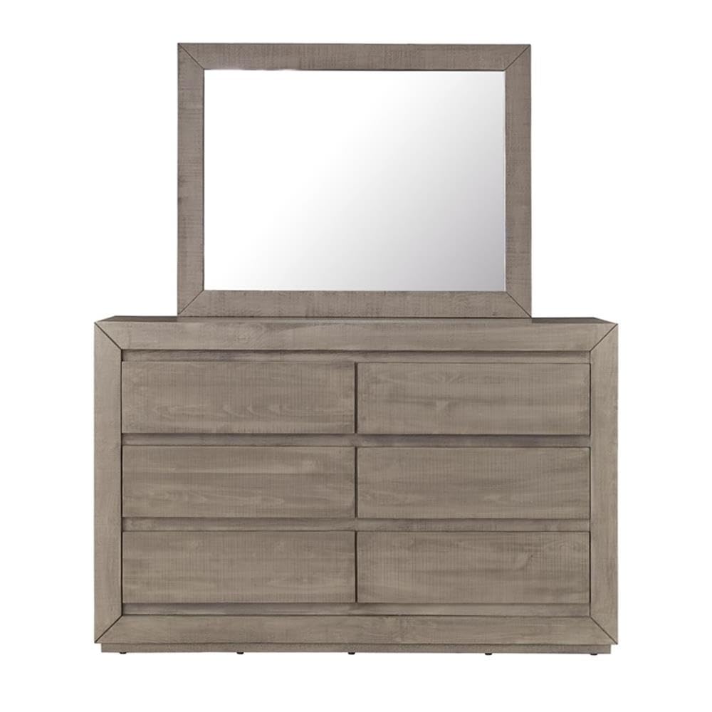 Progressive Palisades 6-Drawer Double Dresser & Mirror, Gray-Beige