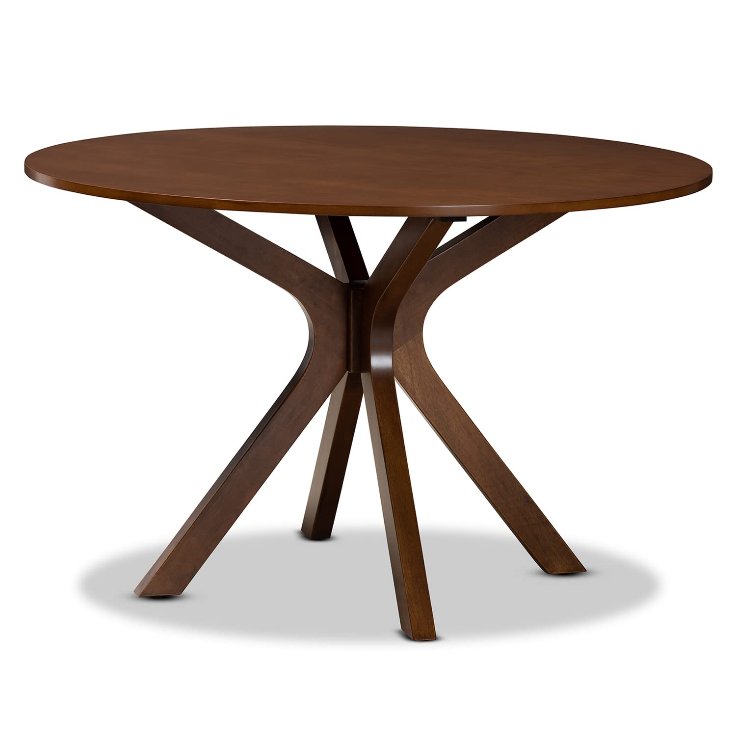 Baxton Studio Kenji Modern and Contemporary Walnut Brown Finished 45&quot; Inch Wide Round Wood Dining Table