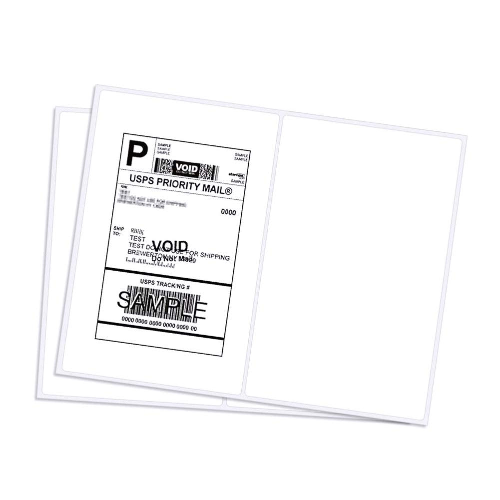 Ryhampaper Shipping Labels With Round Corner, 8.5 X 5.5 Inches Half Sheet Self Adhesive Shipping Address Labels For Laser And In