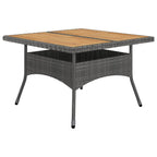 vidaXL Solid Acacia Wood Patio Dining Set 9 Piece Outdoor Garden Terrace Yard Wooden Dining Table and Chair Seating Seat Furniture Poly Rattan Gray