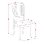 East West Furniture Dudley Dining Room Slat Back Wood Seat Chairs, Set of 2, Mahogany