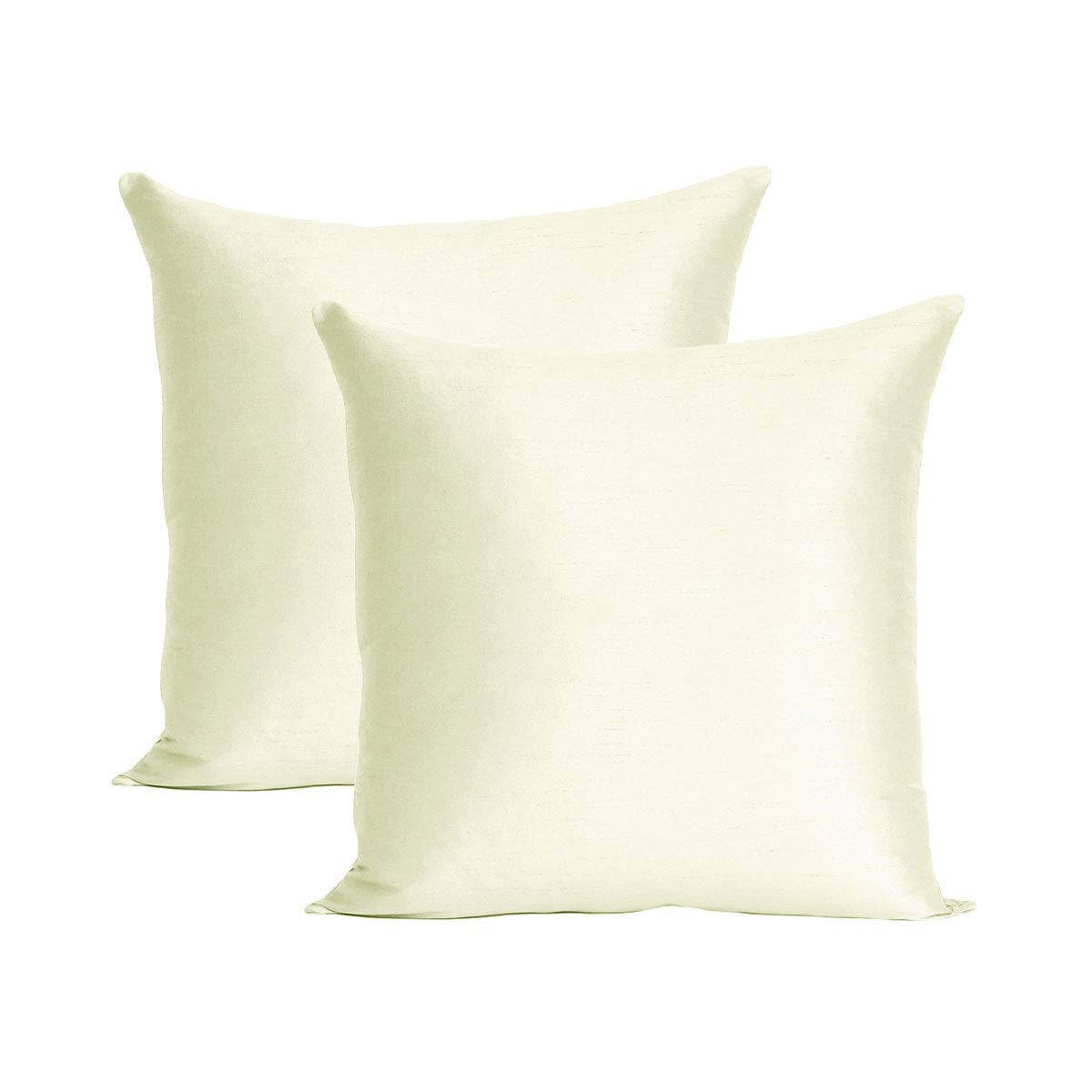 Oussum Cushion Cover Silk Dupion Cushion Case Solid Throw Pillow Covers Soft Pillows Case For Sofa Home Decor 18X18 (Beige)