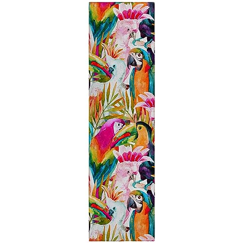 Dalyn Rugs Tropics Tc5 Multi 2'3" X 7'6" Indoor Outdoor Runner Rug, Easy Clean, Machine Washable, Non Shedding, Hallway, Entry, Kitchen, Patio Rug