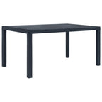 vidaXL Anthracite Patio Table with Rattan Look Design | Durable & Weather Resistant | Lightweight Outdoor Dining Table for Garden, Patio or Campsite - Dimensions 59"x35.4"x28.3".