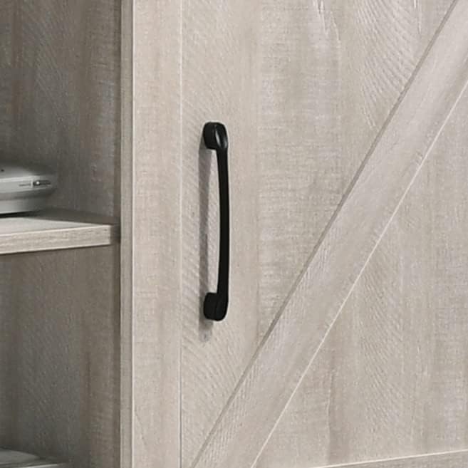 Salma Dusty Gray 58 Wide TV Stand with 2 Open Shelves and 2 Cabinets