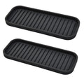 Jambalix Silicone Sponge Holder Kitchen Sink Organizer Tray (2 Pack, Black) | NonSlip Drainable Dish Caddy For Soap Dispenser, 