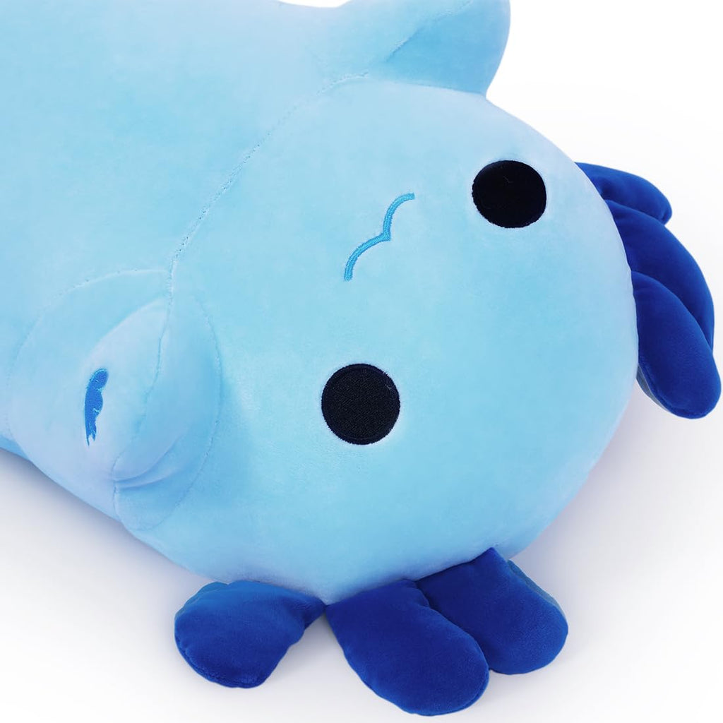 Miaohaha Plush Axolotl Toy 43.3In Stuffed Animal Axolotl Toy Pillow Body Pillow Gift For Kids And Girls(Blue,110Cm/43.3In)