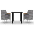 vidaXL 7-Piece Outdoor Patio Dining Set - Weather-Resistant and Waterproof PE Rattan Construction with Comfortable Seat Cushions and Glass Tabletop - Black