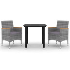 vidaXL 7-Piece Outdoor Patio Dining Set - Weather-Resistant and Waterproof PE Rattan Construction with Comfortable Seat Cushions and Glass Tabletop - Black