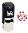Round Teacher Stamp - Purr-Fect! - Red Ink