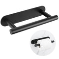 Self Adhesive Matte Black Toilet Paper Holder, SUS304 Stainless Steel Toilet Roll Holder, Double Base Paper Towel Holder Wall Mo