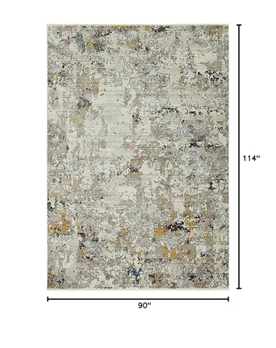 HomeRoots 8'X10' Ivory Hand Hooked Bordered Coral Reef Indoor Area Rug