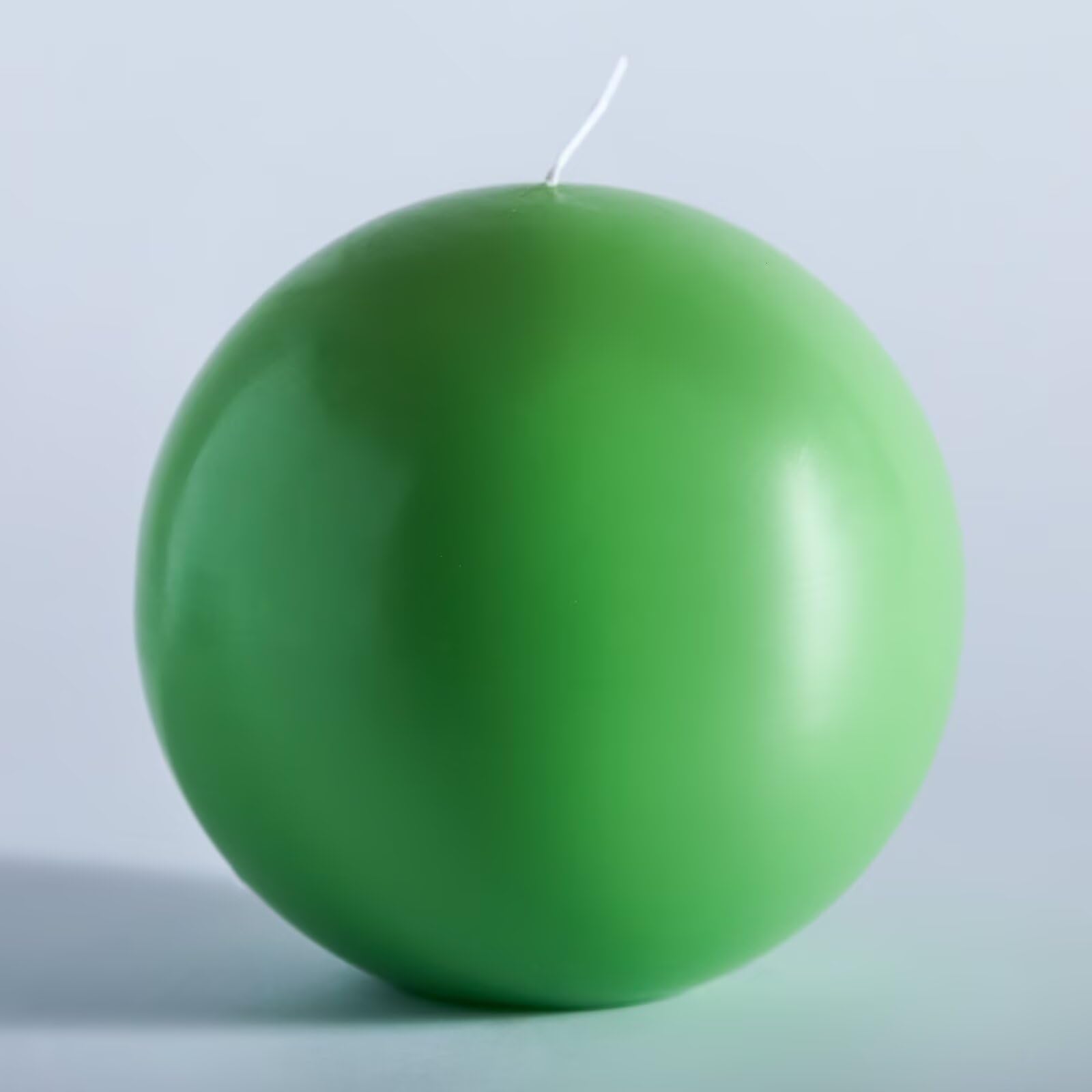 MOZEAL Hand-Poured, 6 Inch Green Large Round Ball Candles - Elegant Green Round Pillar Candles, Dripless, Unscented, Smokeless, 