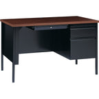 Lorell Single Right Pedestal Desk, 48 by 30 by 29-1/2-Inch, Black Walnut