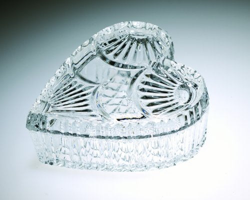 Barski - European Quality - Cut Crystal - Jewelry - Candy -Heart Shaped - Covered - Box - 5 Length - Made in Europe