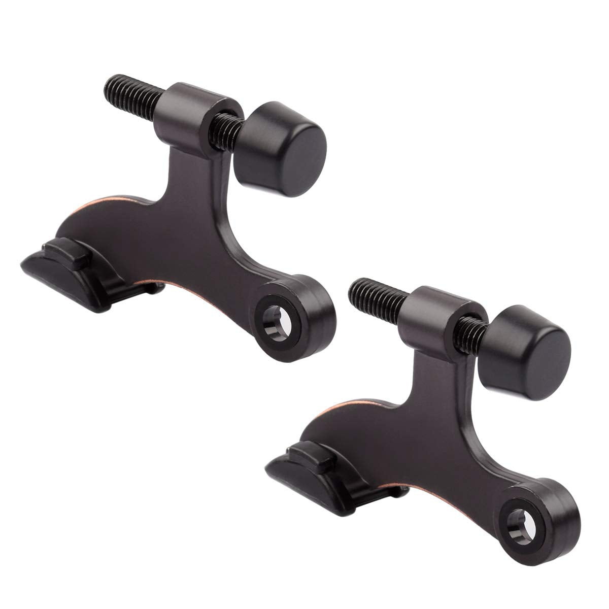 Kovosch 2 Pack Hinge Pin Door Stopper Oil Rubbed Bronze - Adjustable Heavy Duty Hinge Pin Door Stop With Black Rubber Bumper Tip